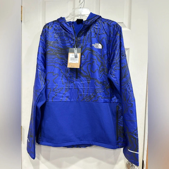 The North Face Men’s L Large Winter Warm-up 1/4 Zip Hoodie NWT Blue - Picture 1 of 11